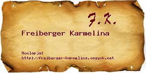 Freiberger Karmelina névjegykártya